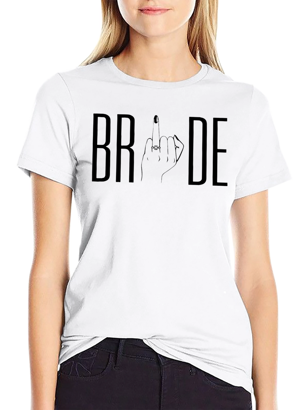 Bride Hand Gesture Graphic Tee - Black