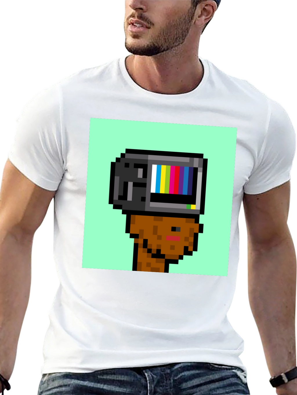 Pixel TV Head T-Shirt