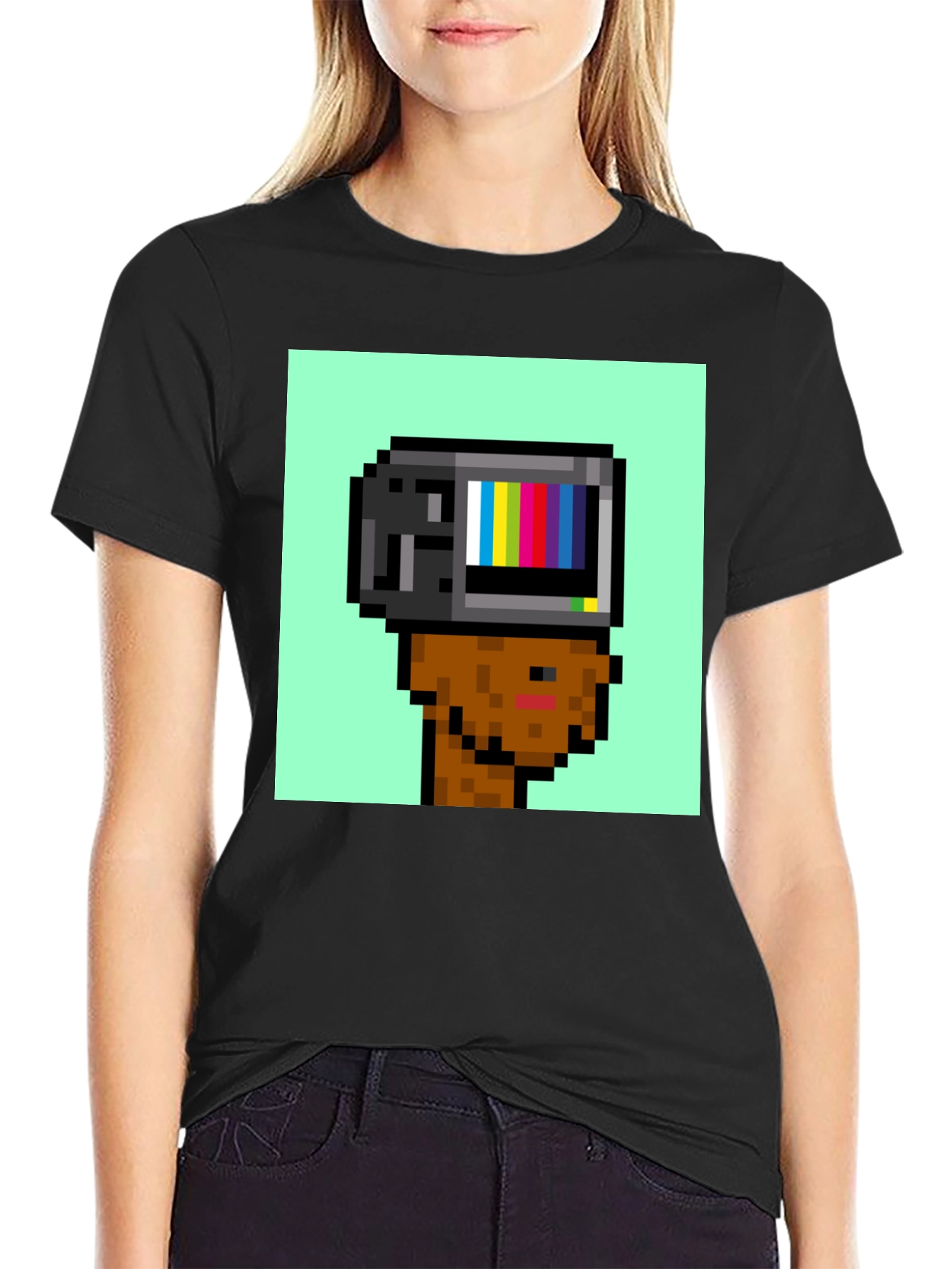 Pixel TV Head T-Shirt