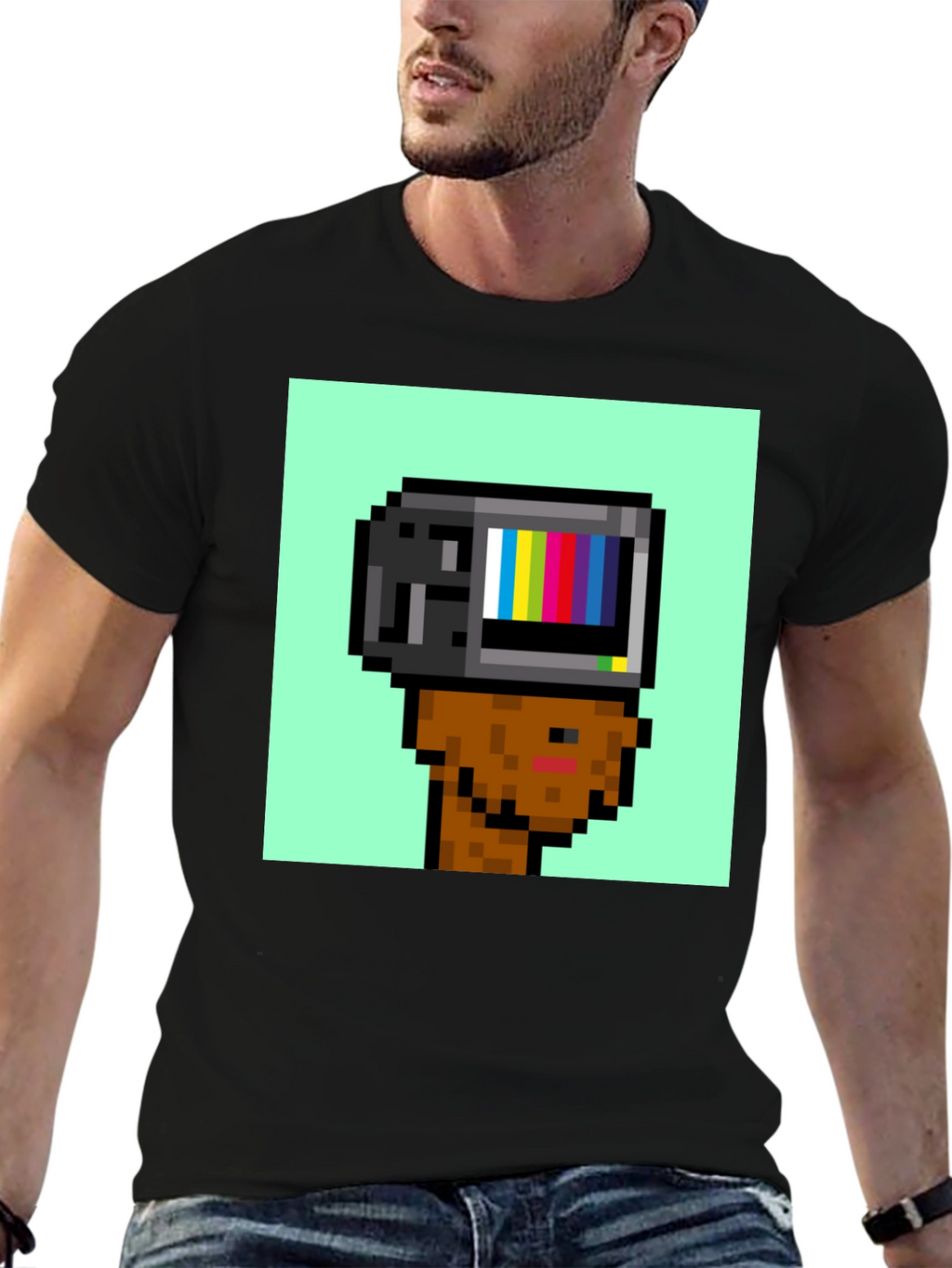 Pixel TV Head T-Shirt
