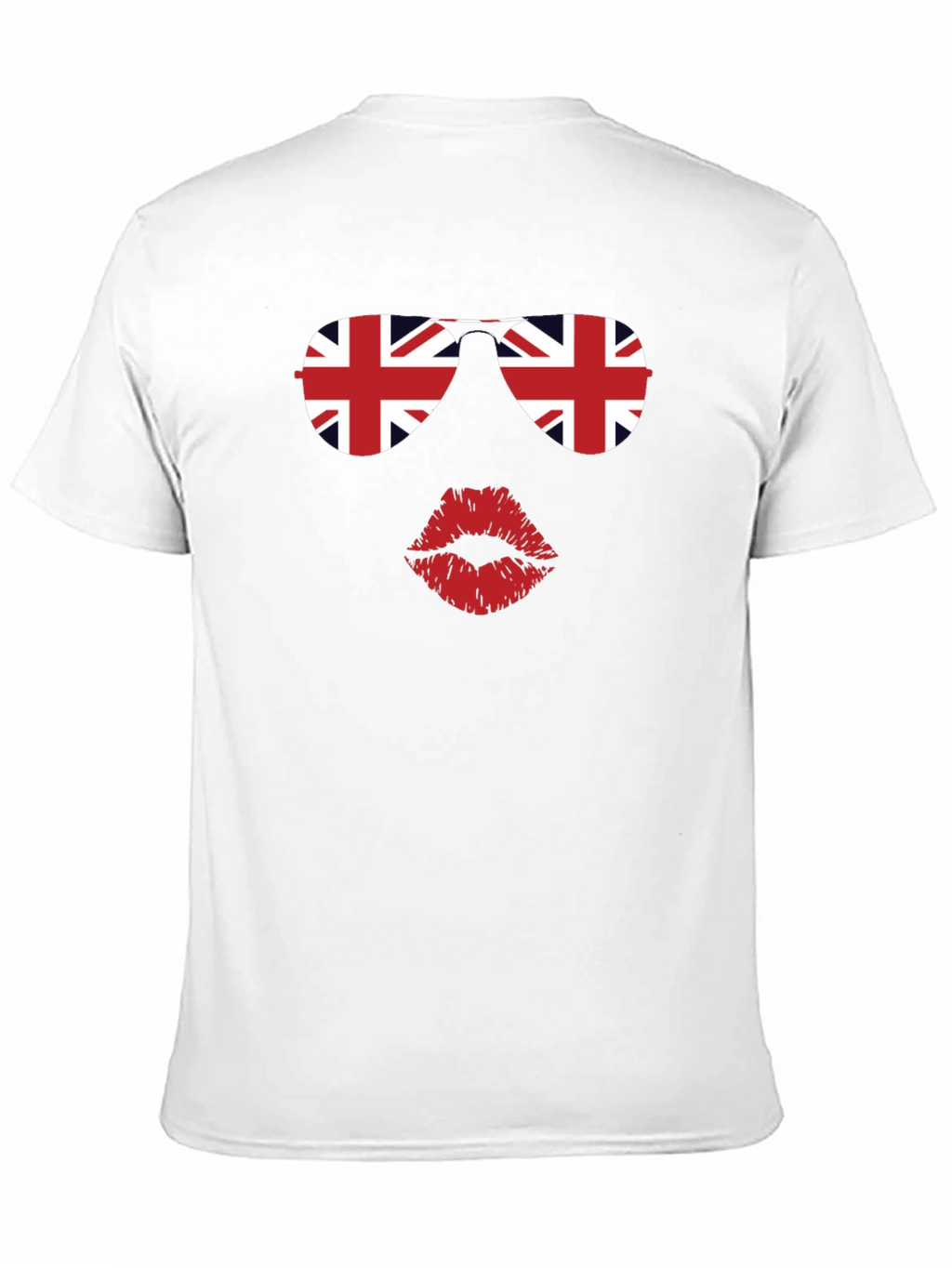 Union Jack Sunglasses and Lips Graphic T-Shirt