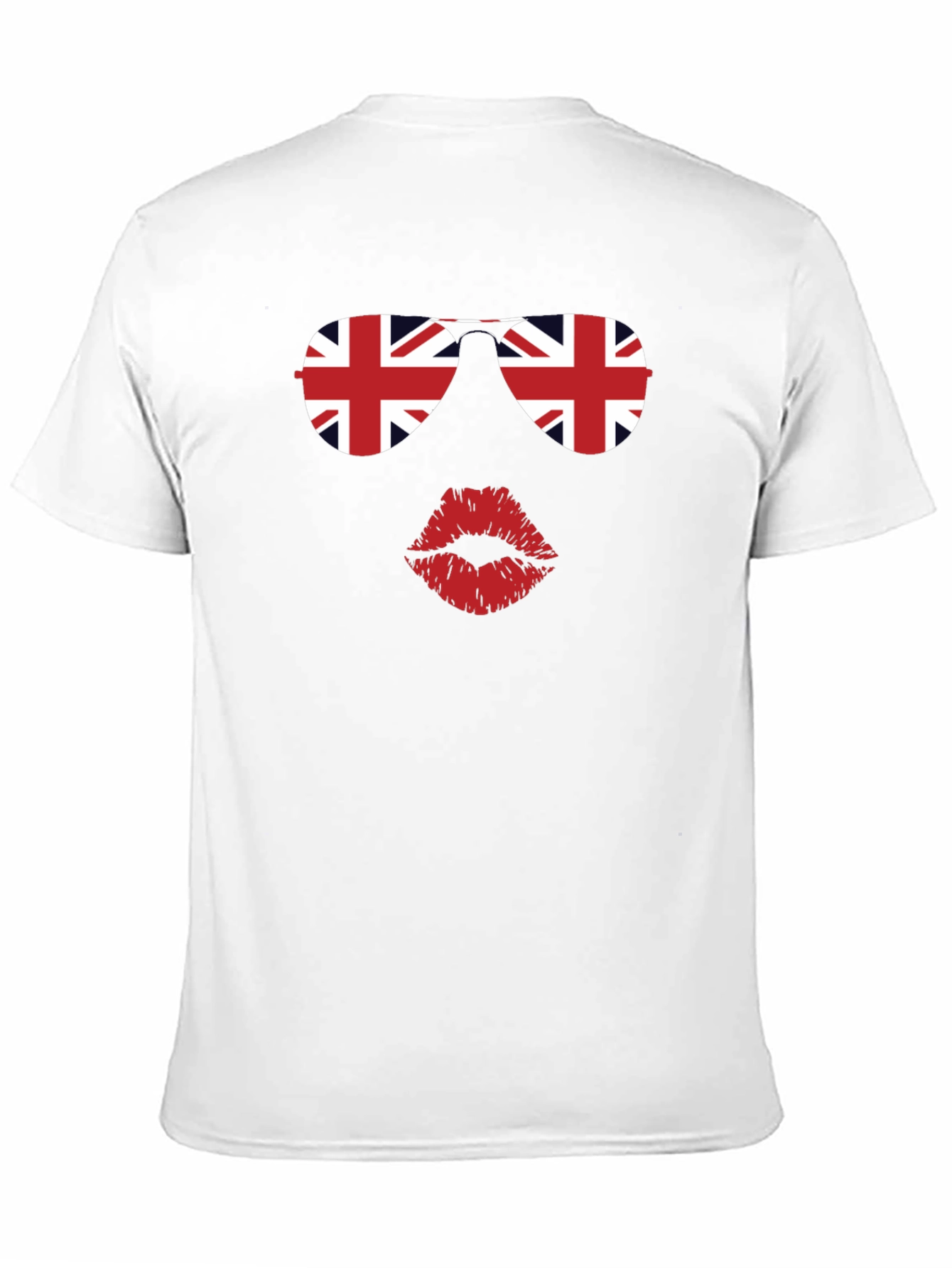 Union Jack Sunglasses and Lips Graphic T-Shirt