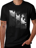Nature Scene Black Graphic Tee