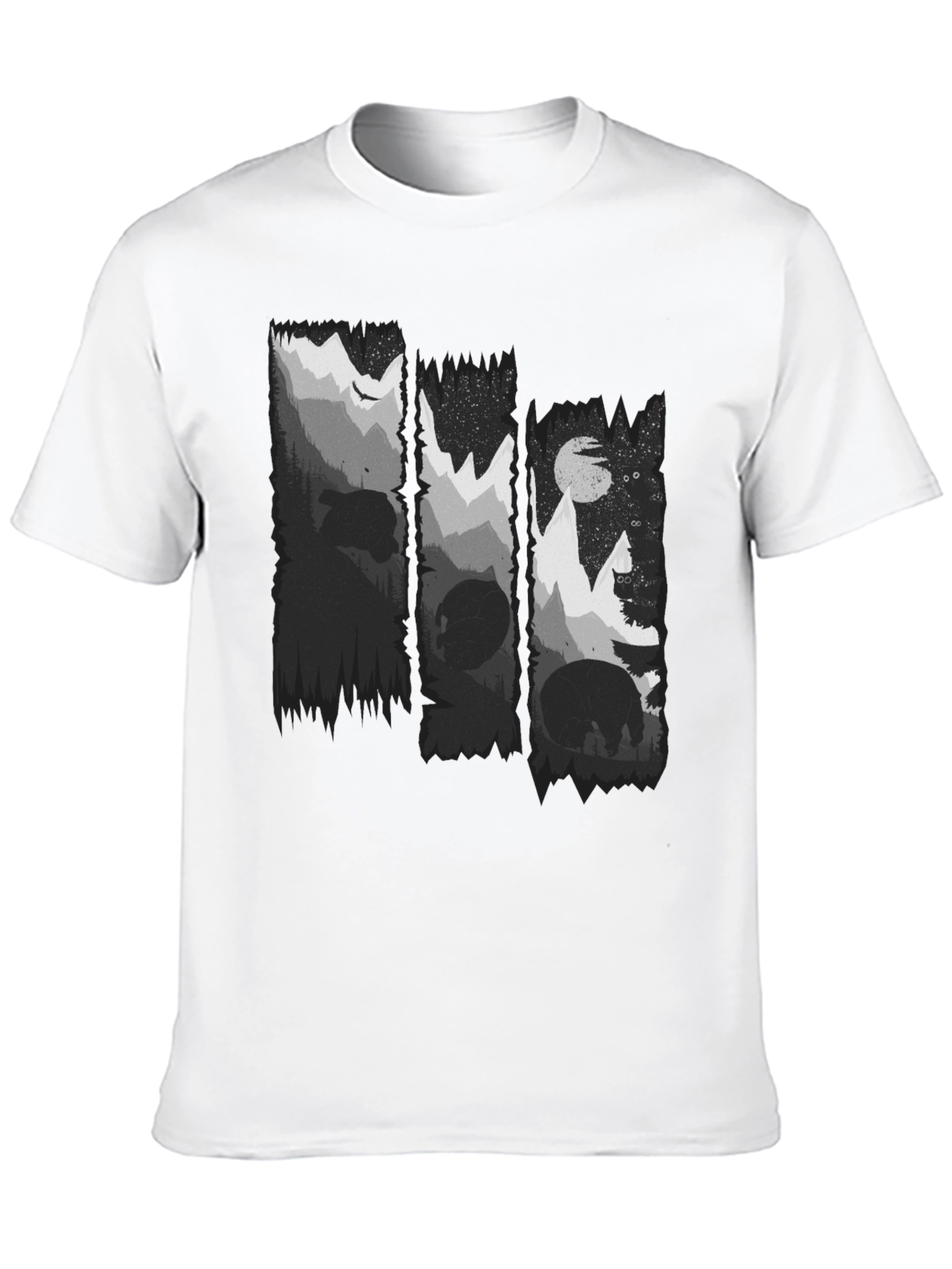 Nature Scene Black Graphic Tee