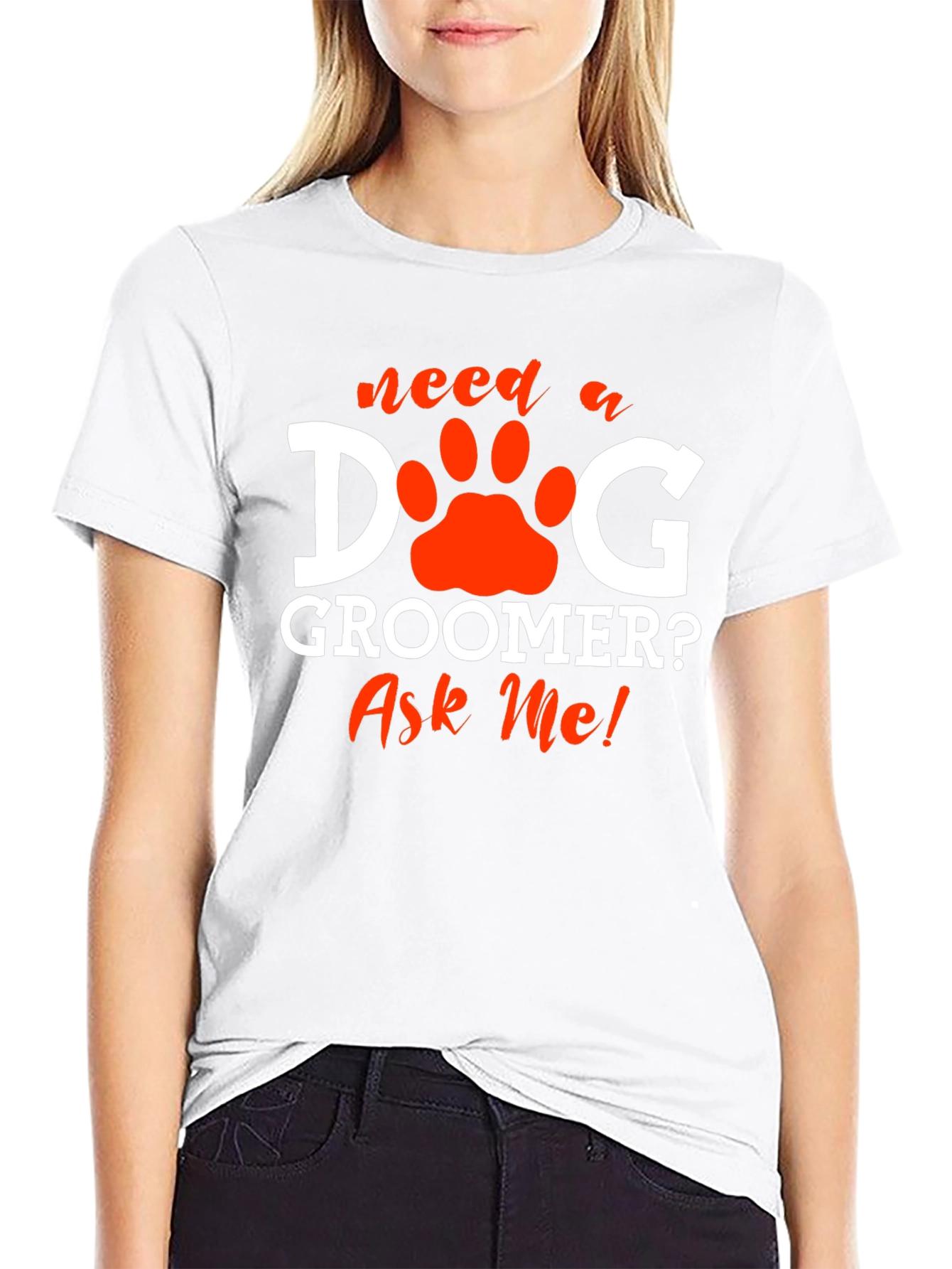 Dog Groomer T-Shirt - Ask Me! Pet Paw Design