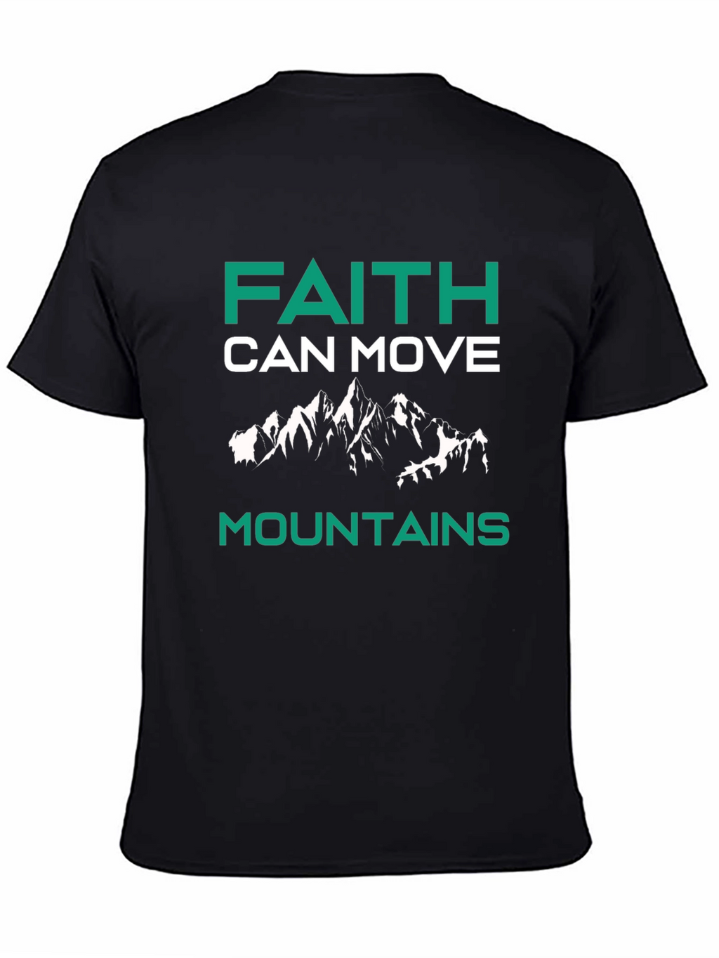 Faith Can Move Mountains Graphic Tee - Black