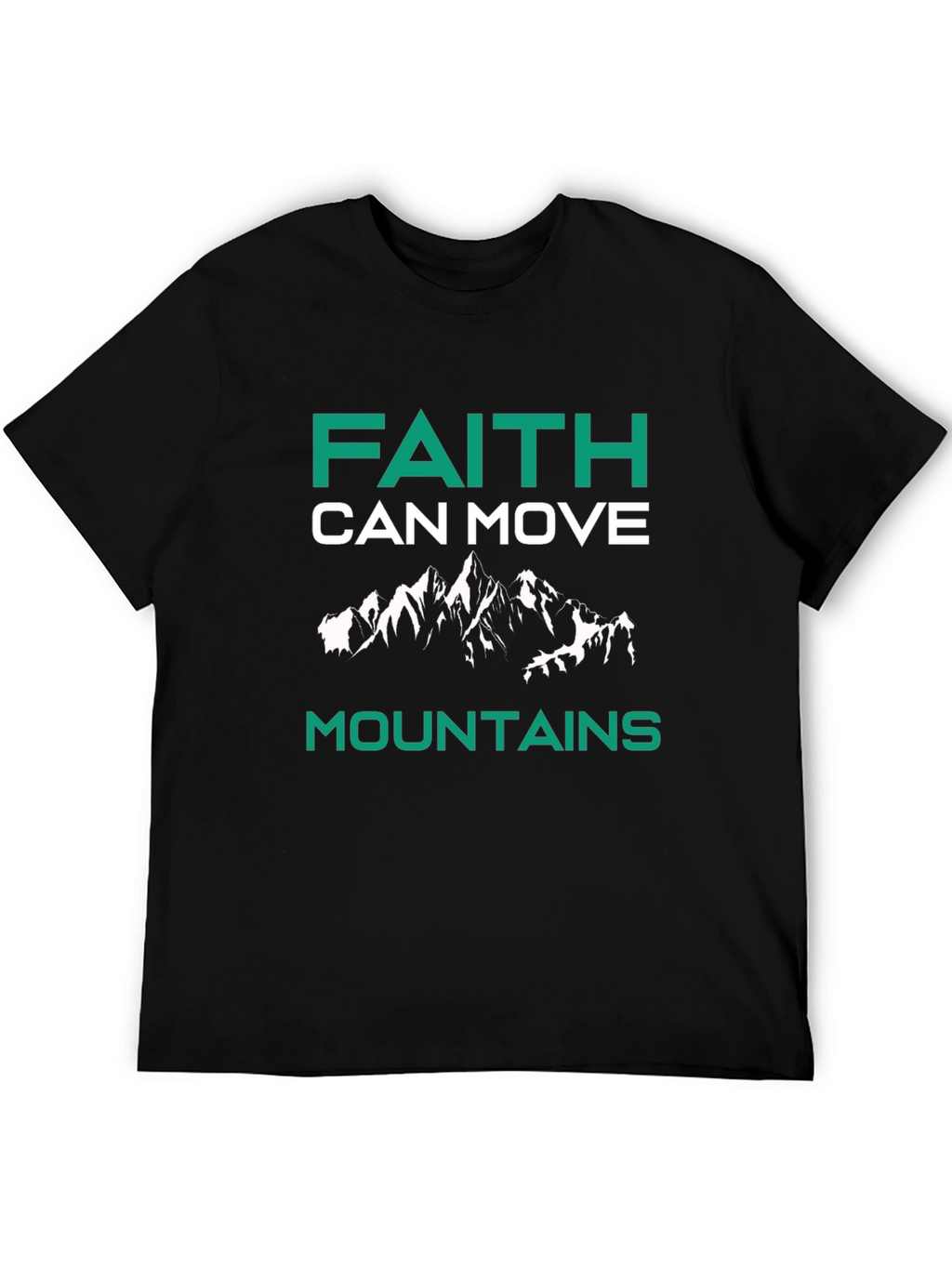 Faith Can Move Mountains Graphic Tee - Black
