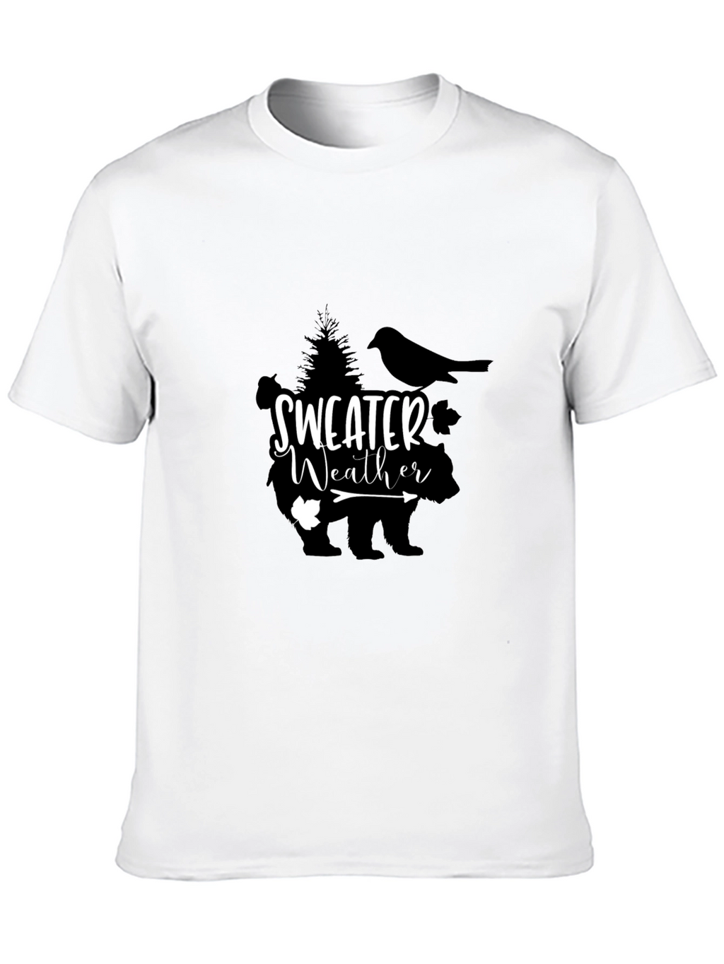 Sweater Weather Bear Graphic Tee - Black