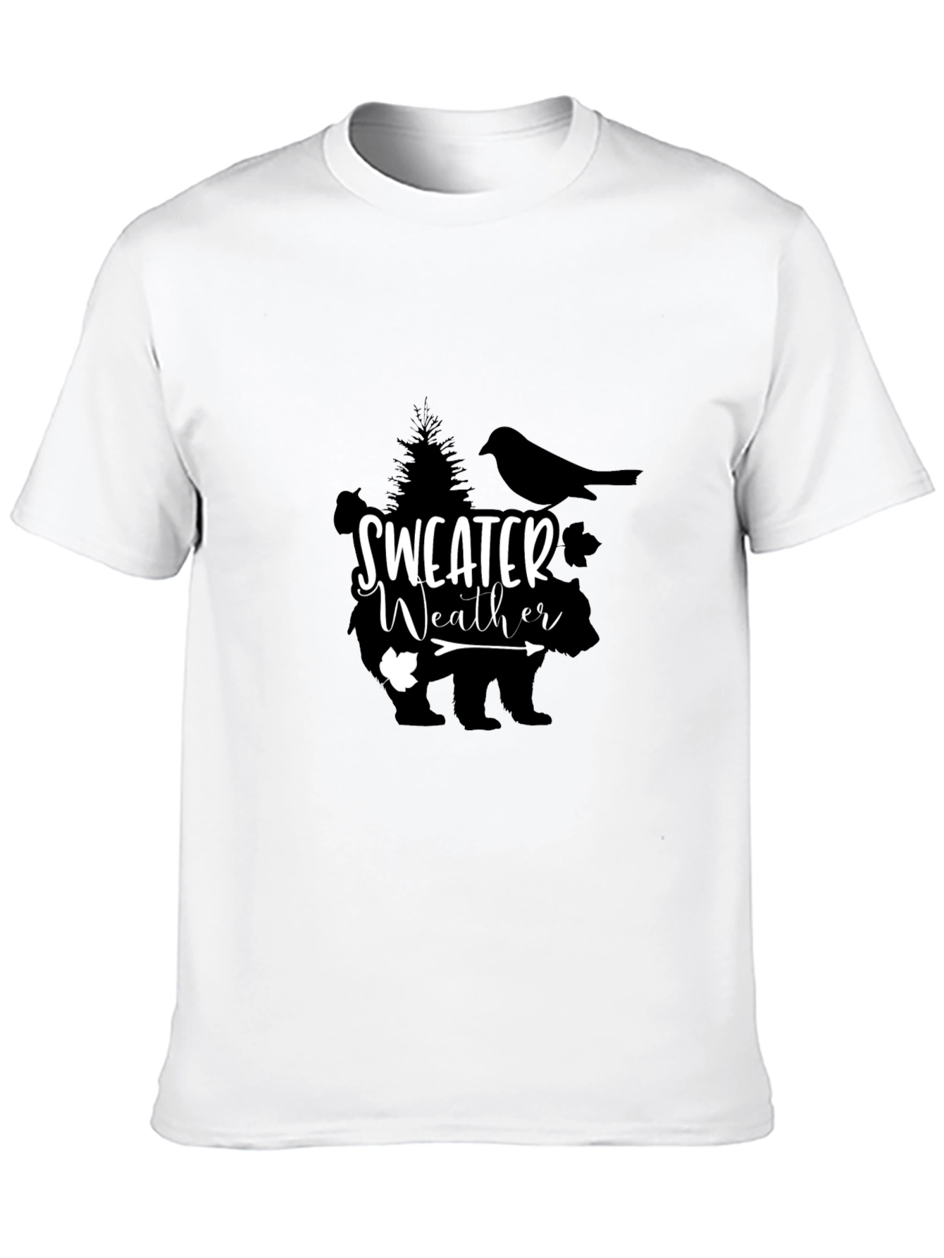Sweater Weather Bear Graphic Tee - Black