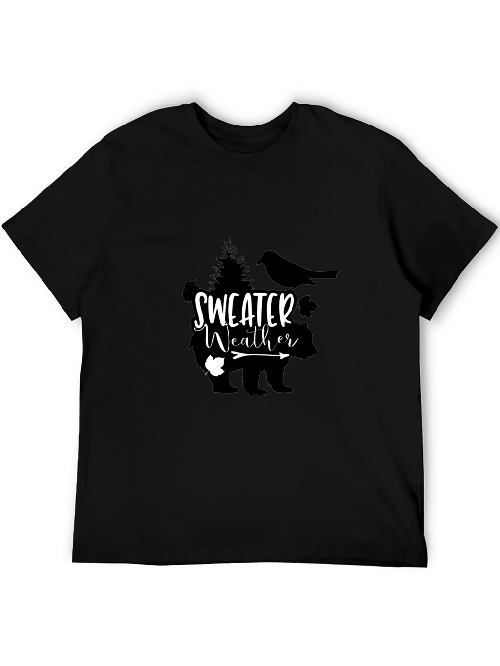 Sweater Weather Bear Graphic Tee - Black