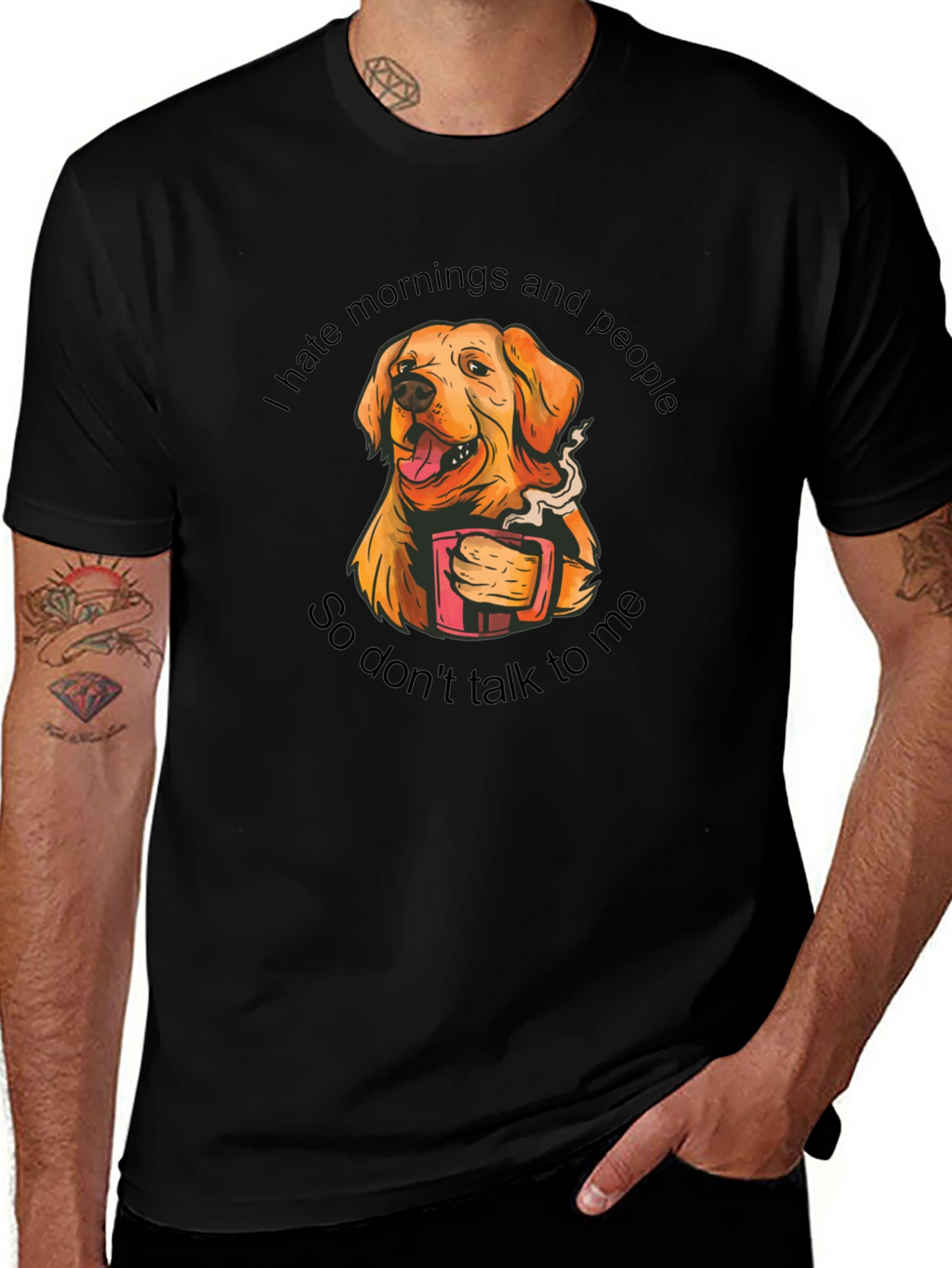 I Hate Mornings Dog Graphic Tee
