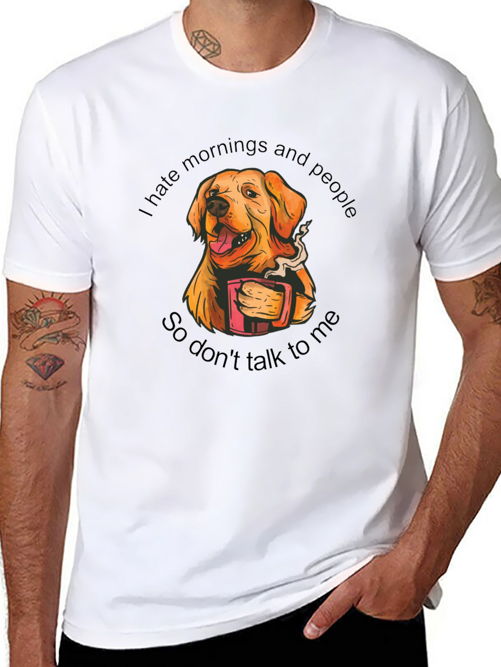 I Hate Mornings Dog Graphic Tee