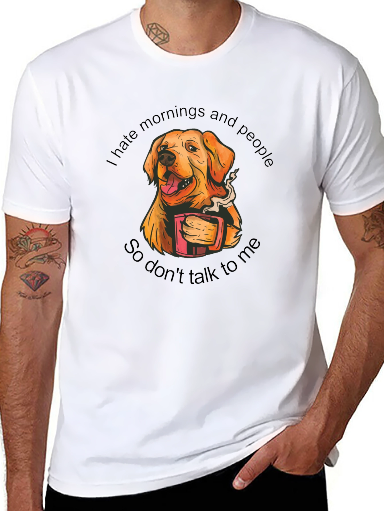 I Hate Mornings Dog Graphic Tee