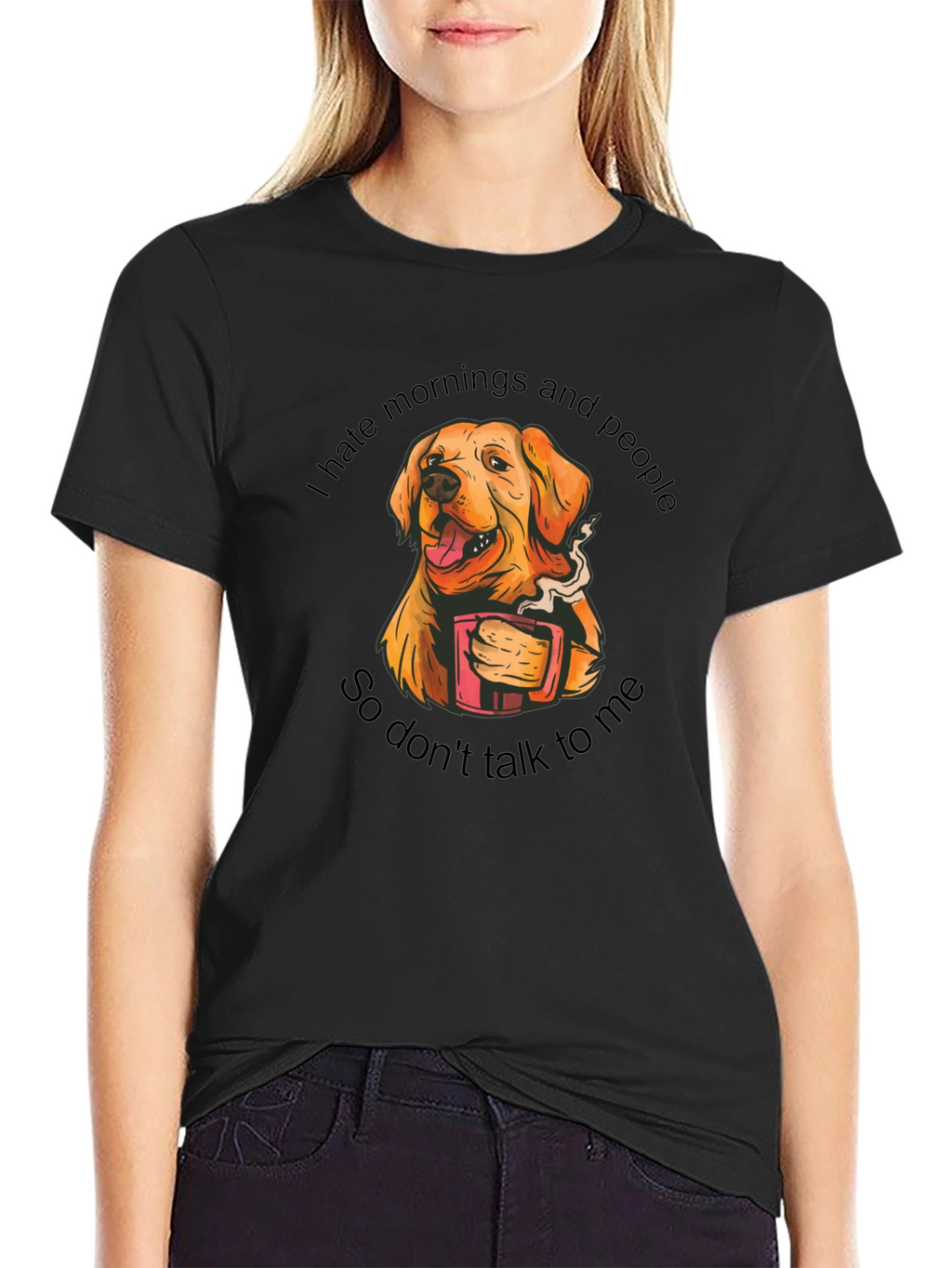 I Hate Mornings Dog Graphic Tee