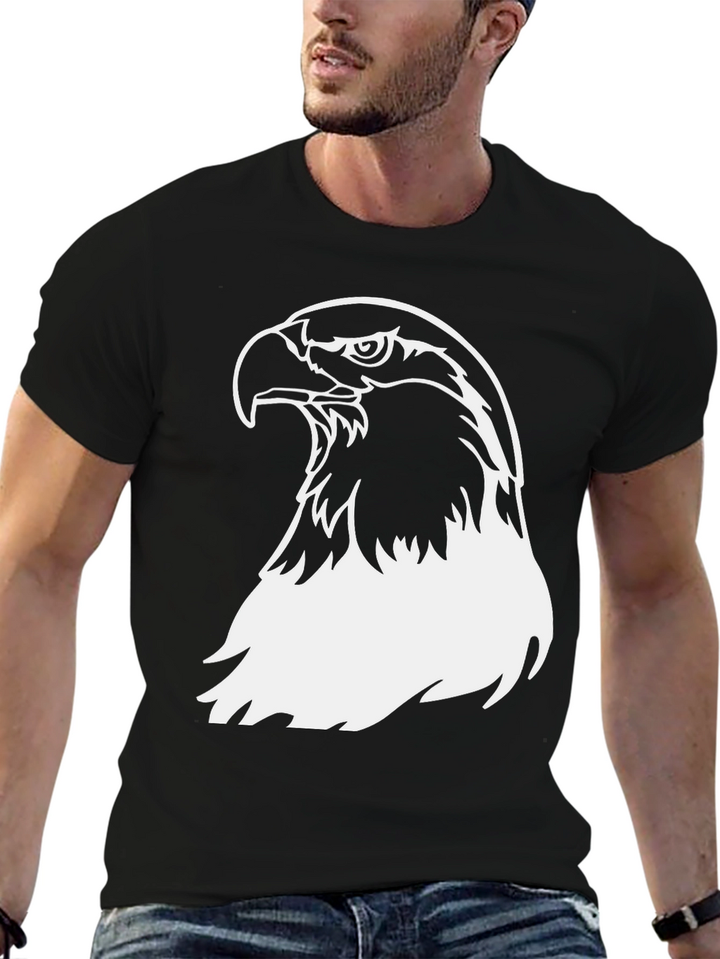 Bold Eagle Graphic Tee - Black