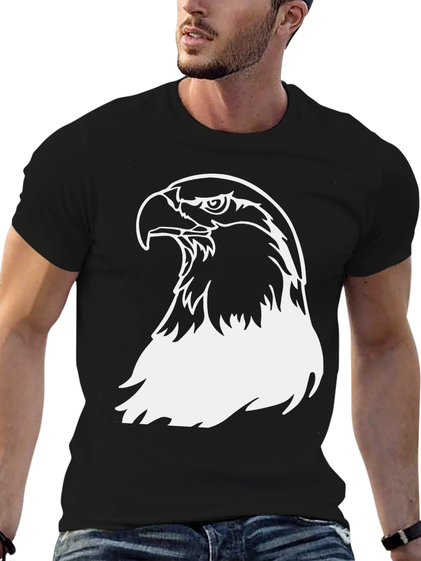 Bold Eagle Graphic Tee - Black