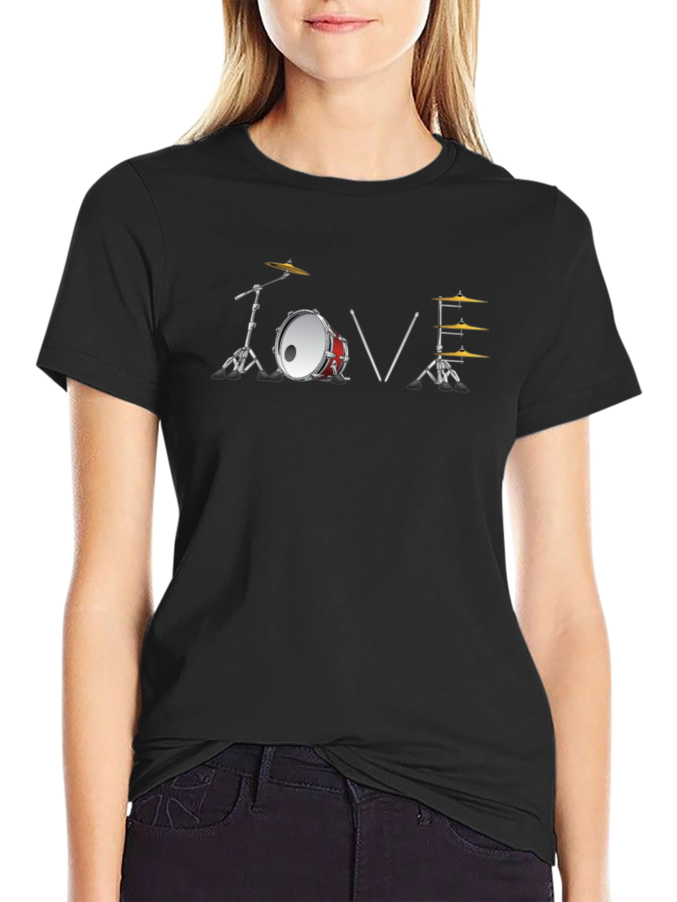 Drum Kit LOVE Graphic T-Shirt - Musician Tee