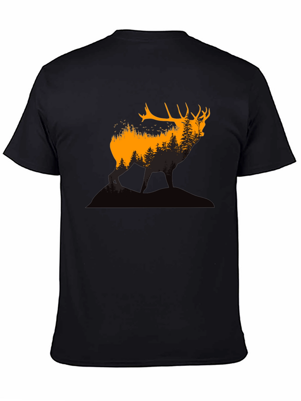 Elk Forest Silhouette Graphic T-Shirt