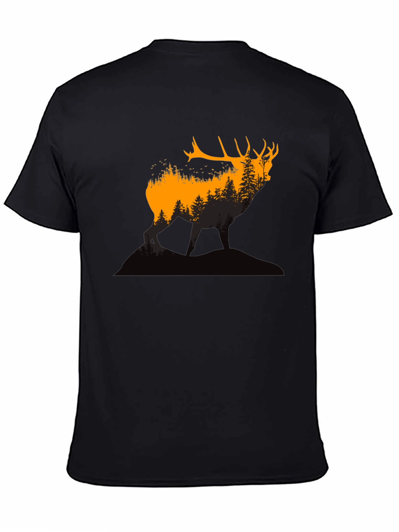 Elk Forest Silhouette Graphic T-Shirt