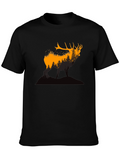 Elk Forest Silhouette Graphic T-Shirt