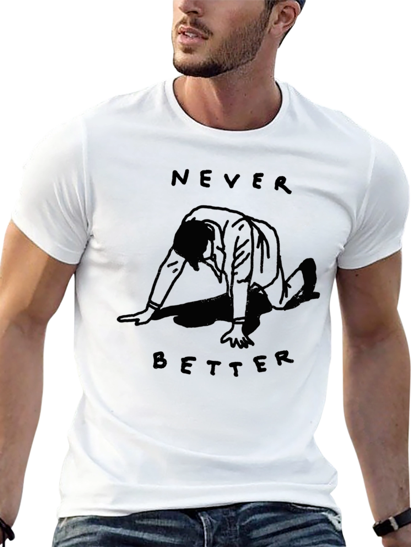 Never Better Graphic Tee - Black Cotton T-Shirt