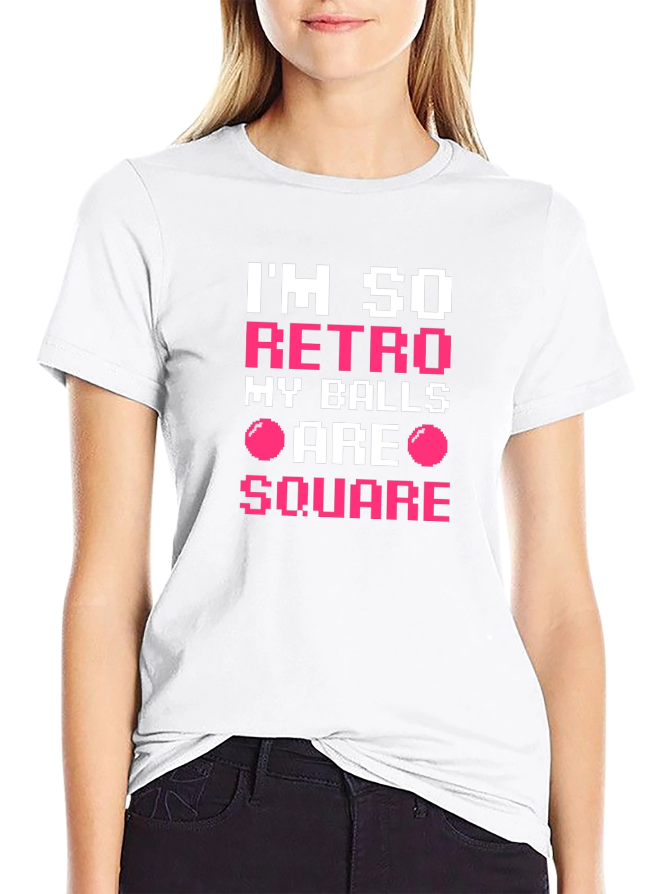 Im So Retro My Balls Are Square Black T-Shirt