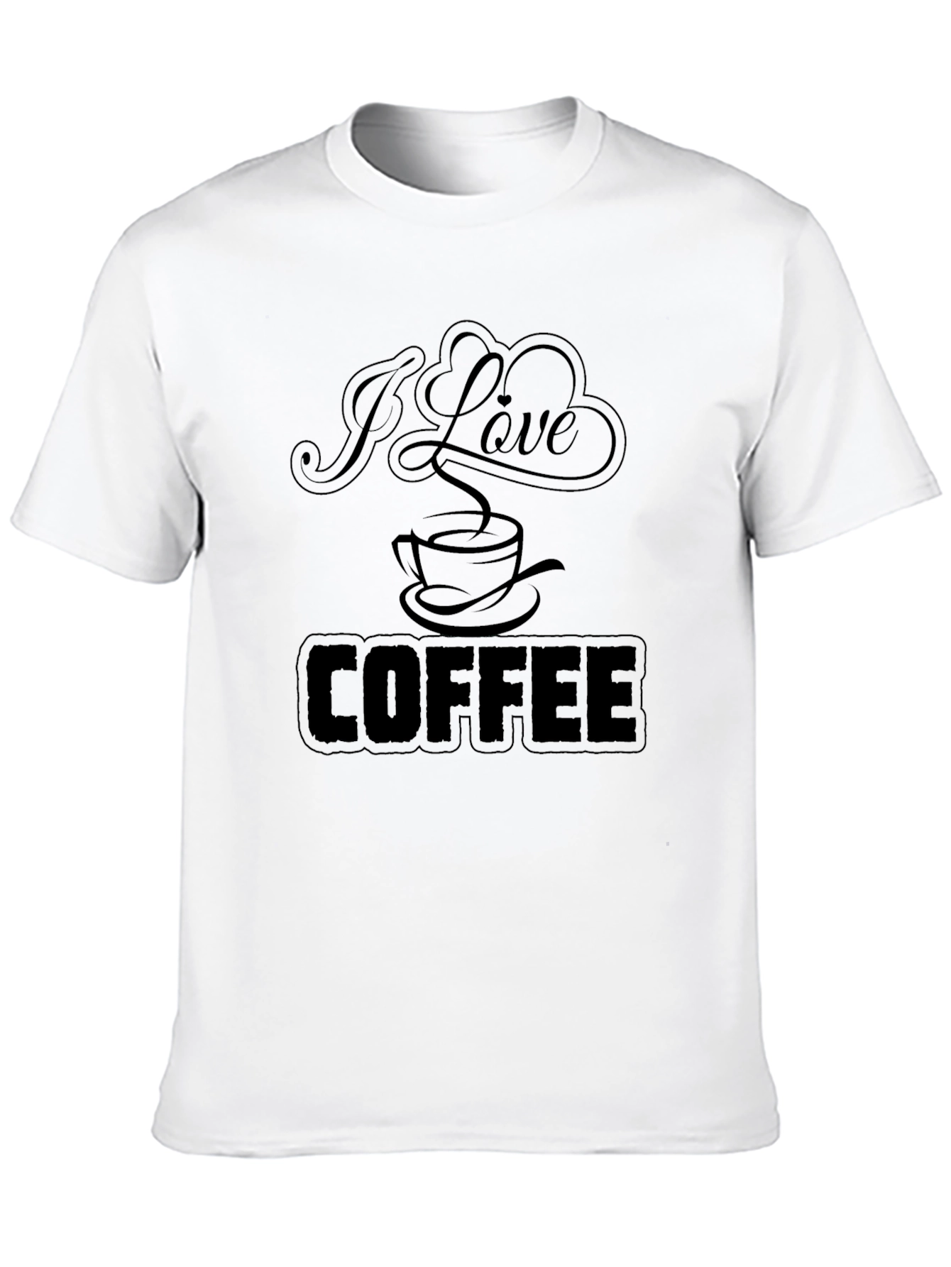 I Love Coffee Graphic Tee - Black