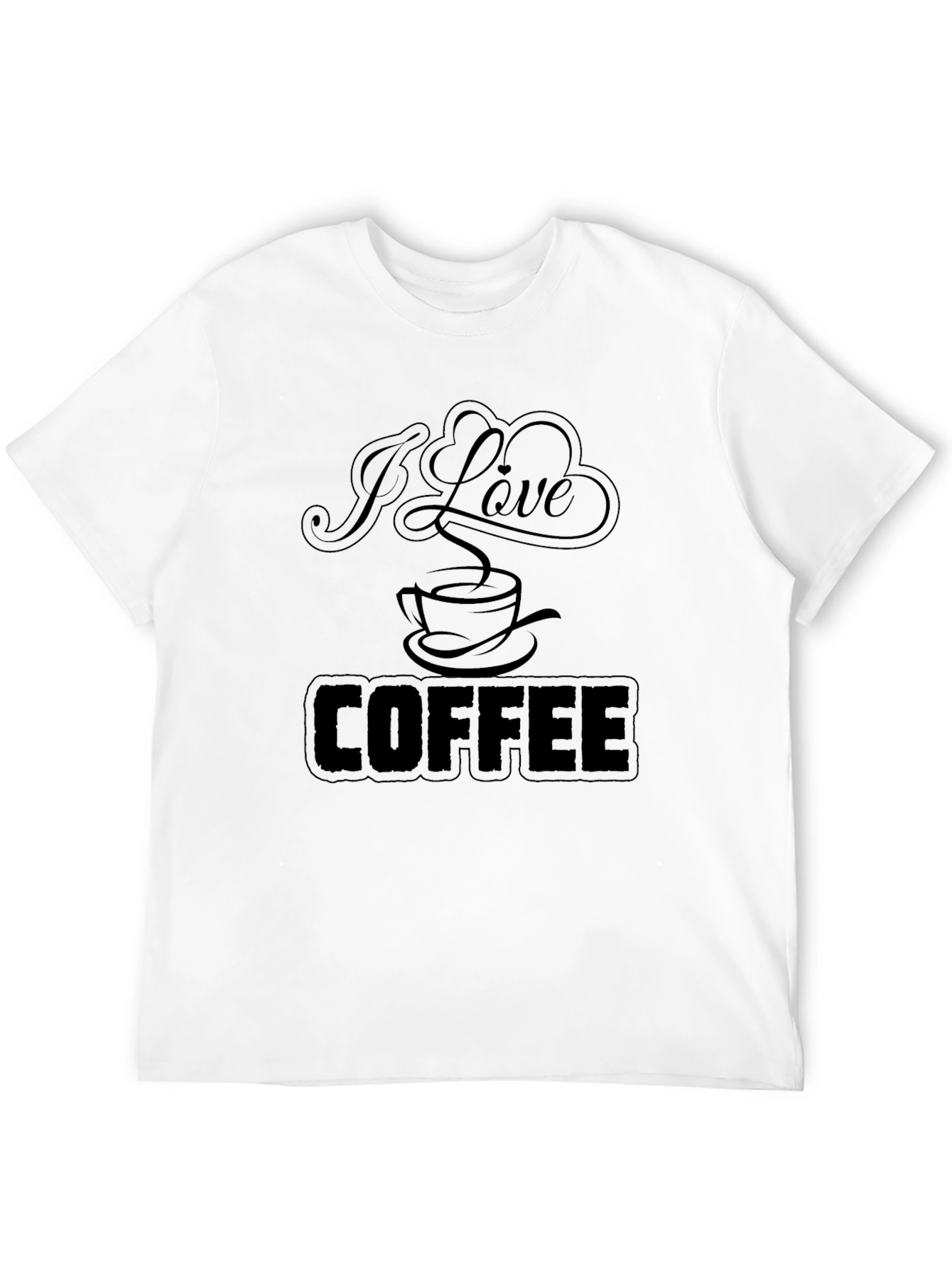 I Love Coffee Graphic Tee - Black