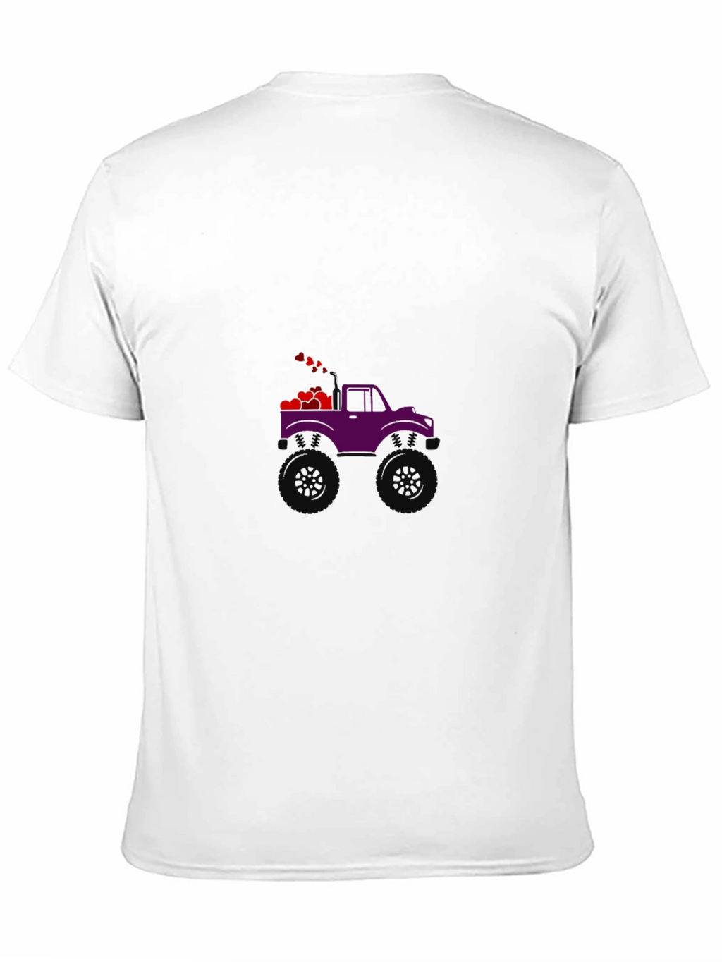Purple Monster Truck with Hearts Graphic Tee