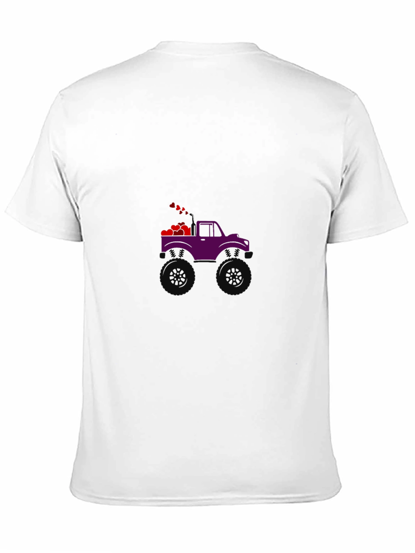 Purple Monster Truck with Hearts Graphic Tee