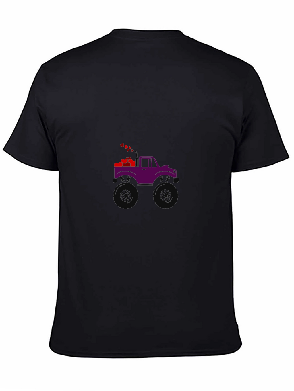 Purple Monster Truck with Hearts Graphic Tee