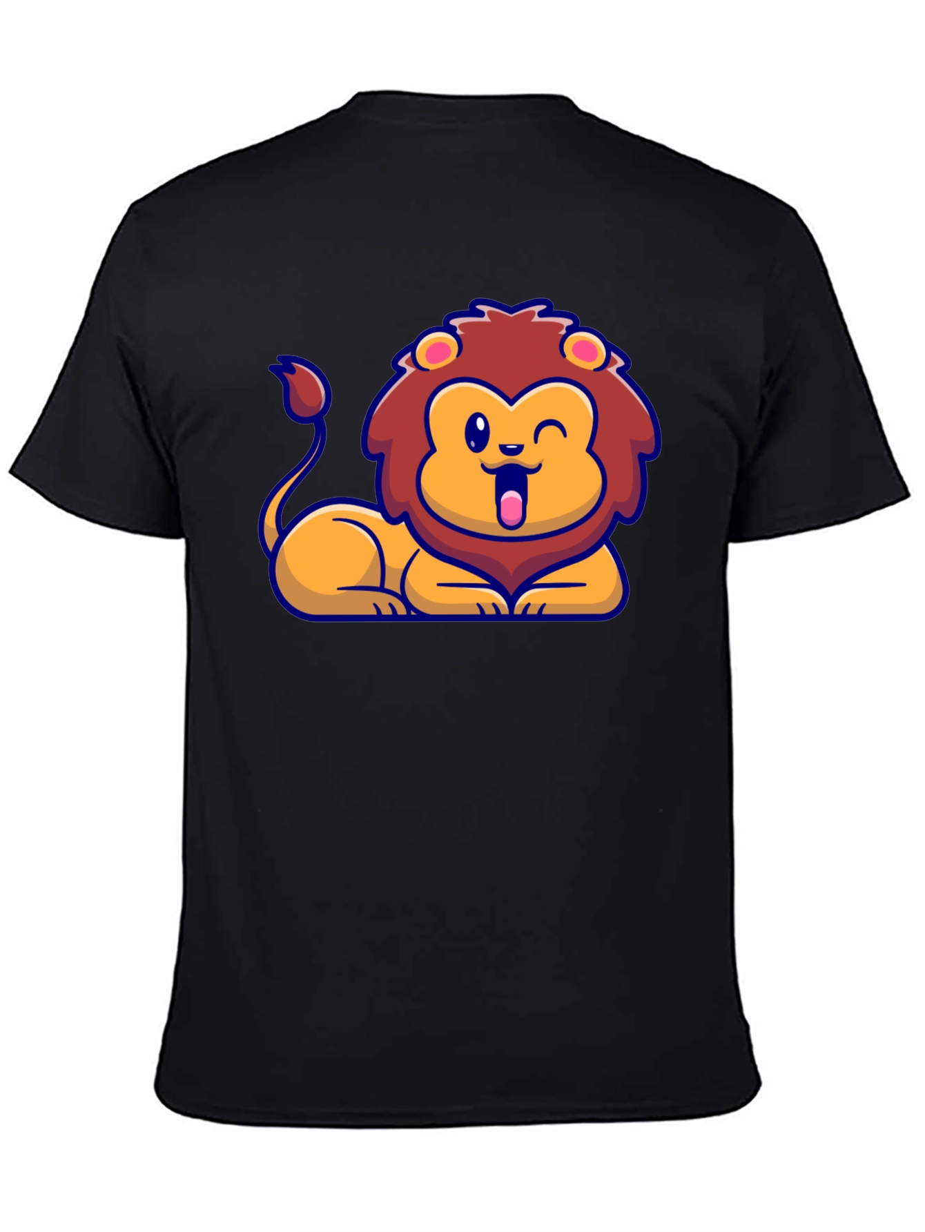 Cartoon Lion Graphic T-Shirt - Soft Cotton Tee
