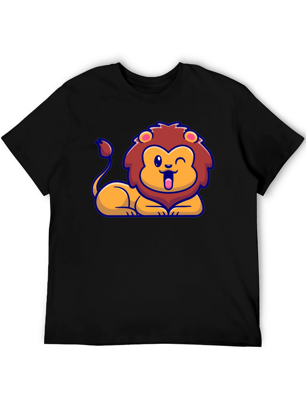 Cartoon Lion Graphic T-Shirt - Soft Cotton Tee