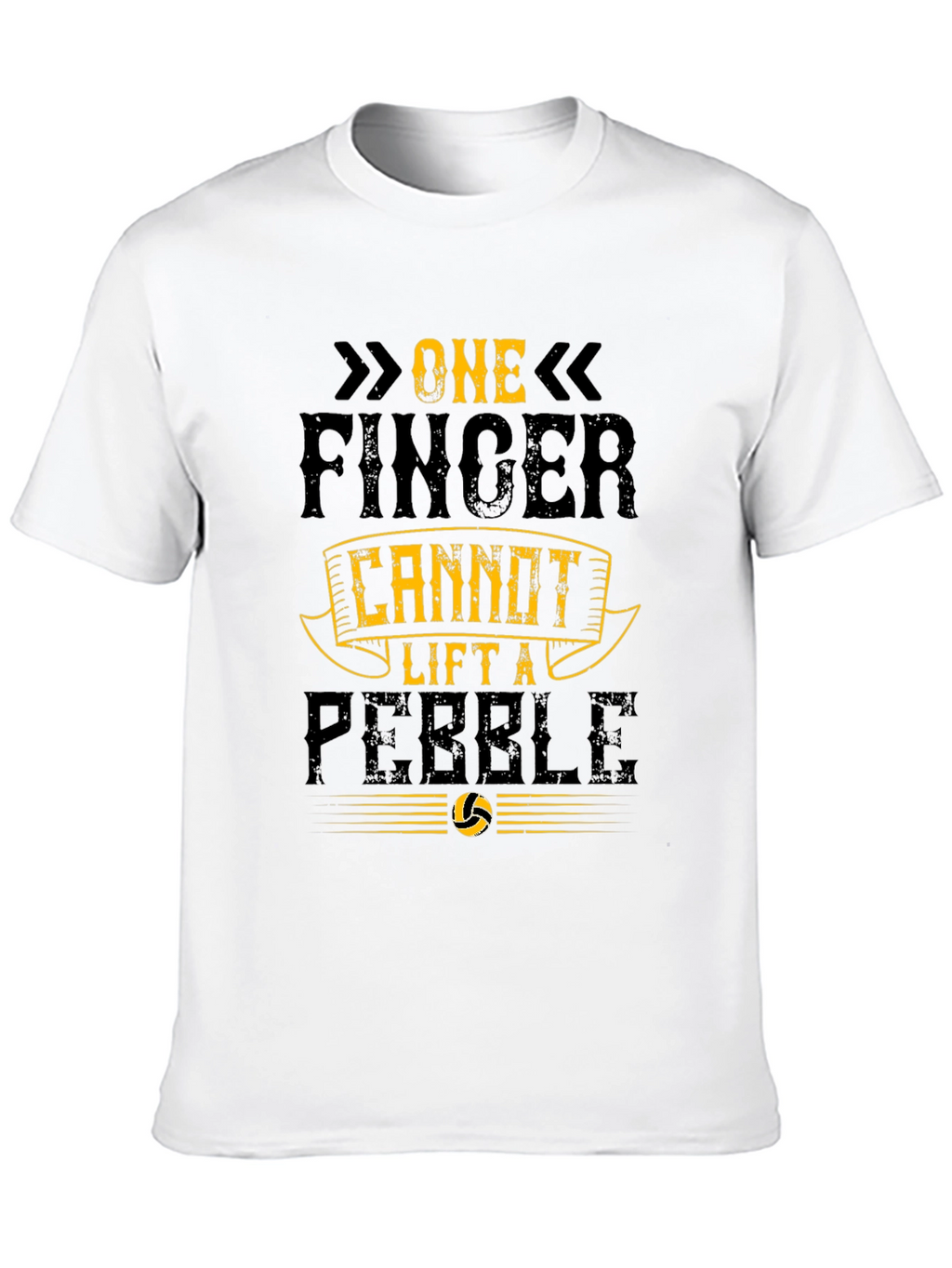 One Finger Cannot Lift a Pebble Black T-Shirt