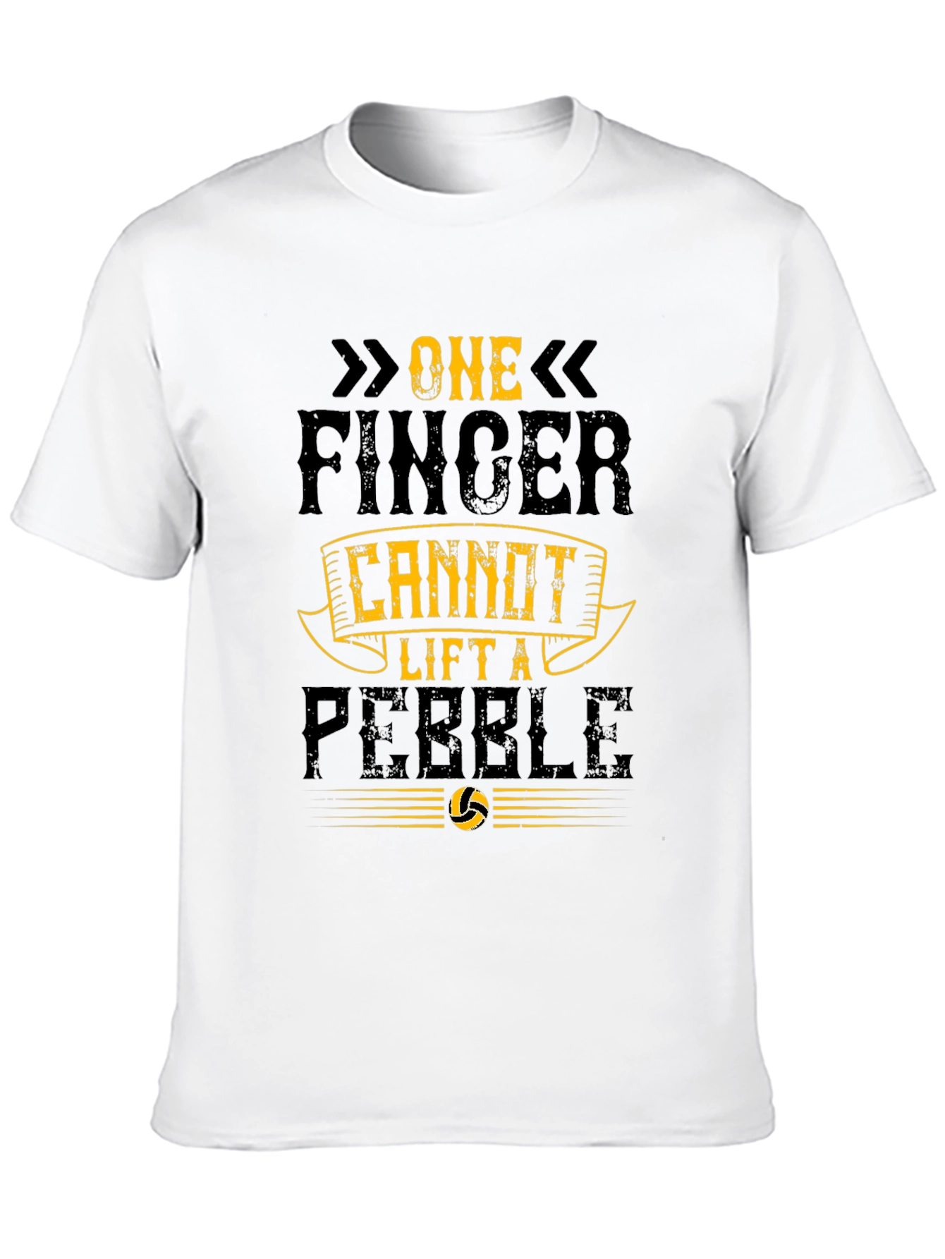 One Finger Cannot Lift a Pebble Black T-Shirt