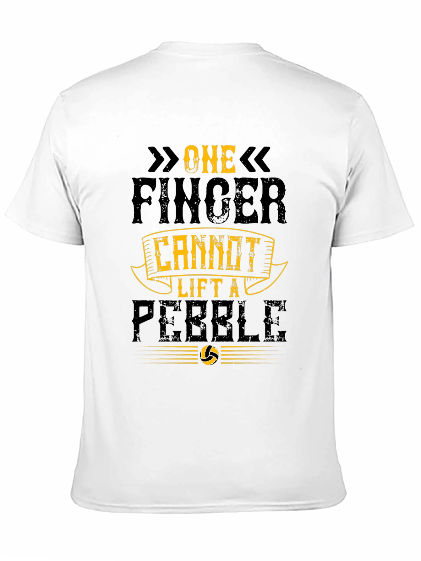One Finger Cannot Lift a Pebble Black T-Shirt