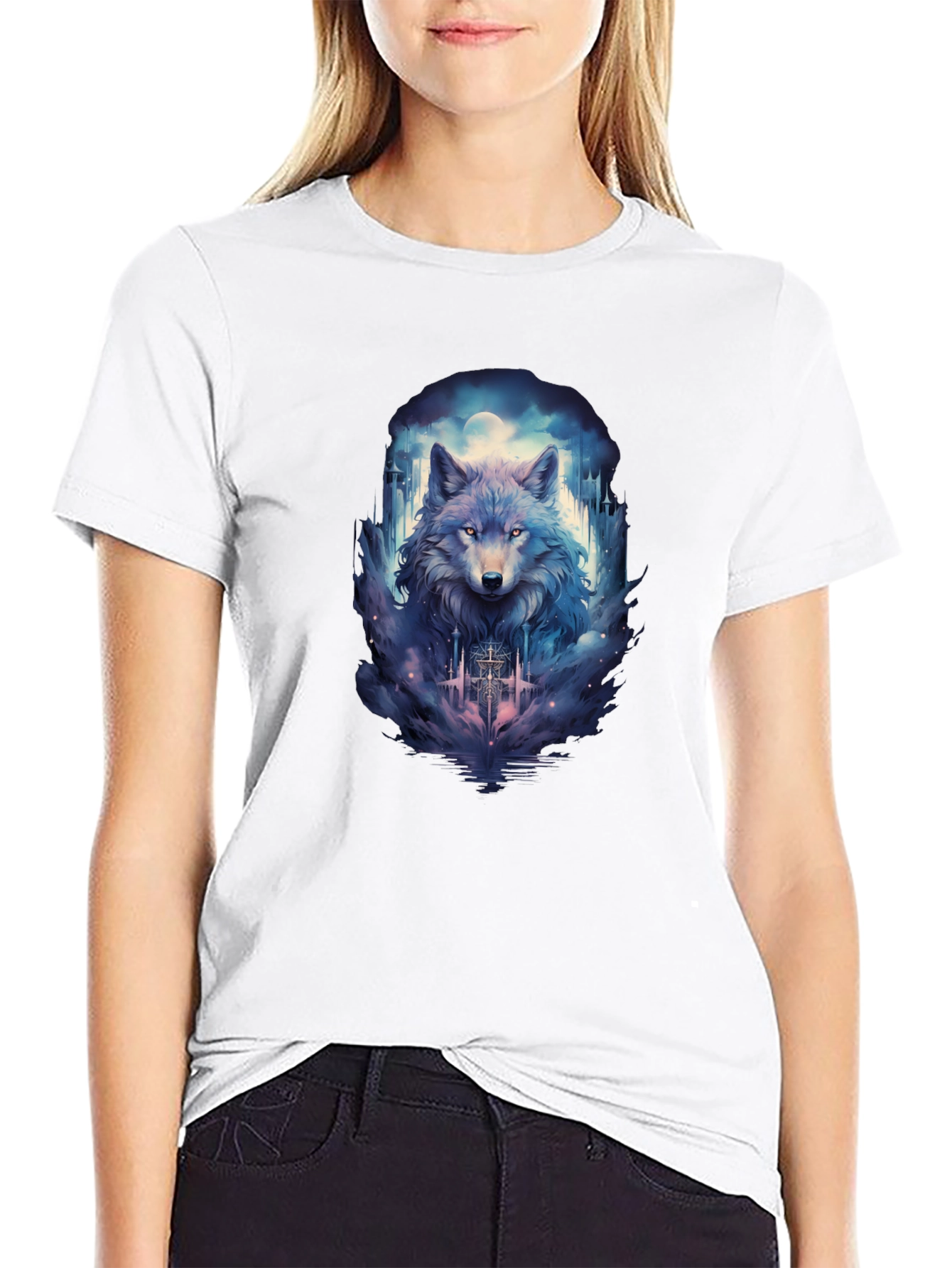 Wolf Moon T-Shirt - Urban Style Black Tee