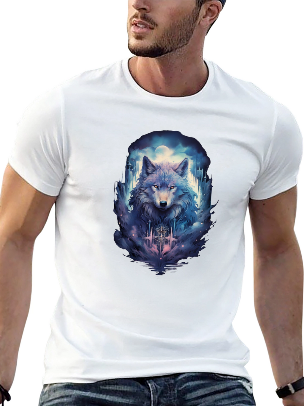 Wolf Moon T-Shirt - Urban Style Black Tee