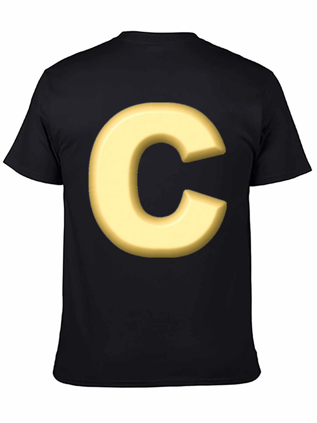 Letter C T-Shirt - Black Cotton Graphic Tee