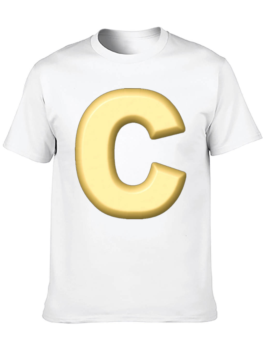 Letter C T-Shirt - Black Cotton Graphic Tee