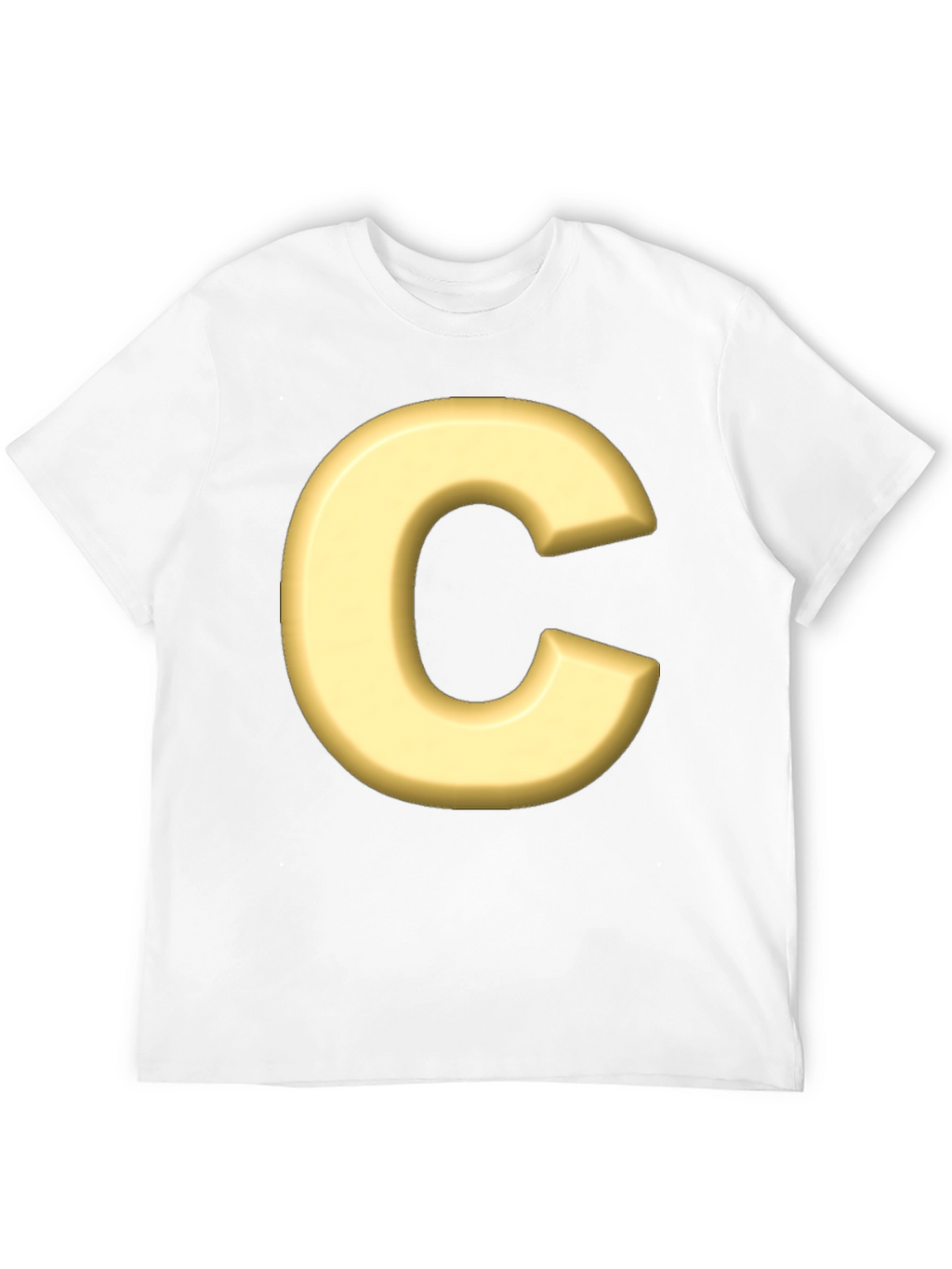 Letter C T-Shirt - Black Cotton Graphic Tee