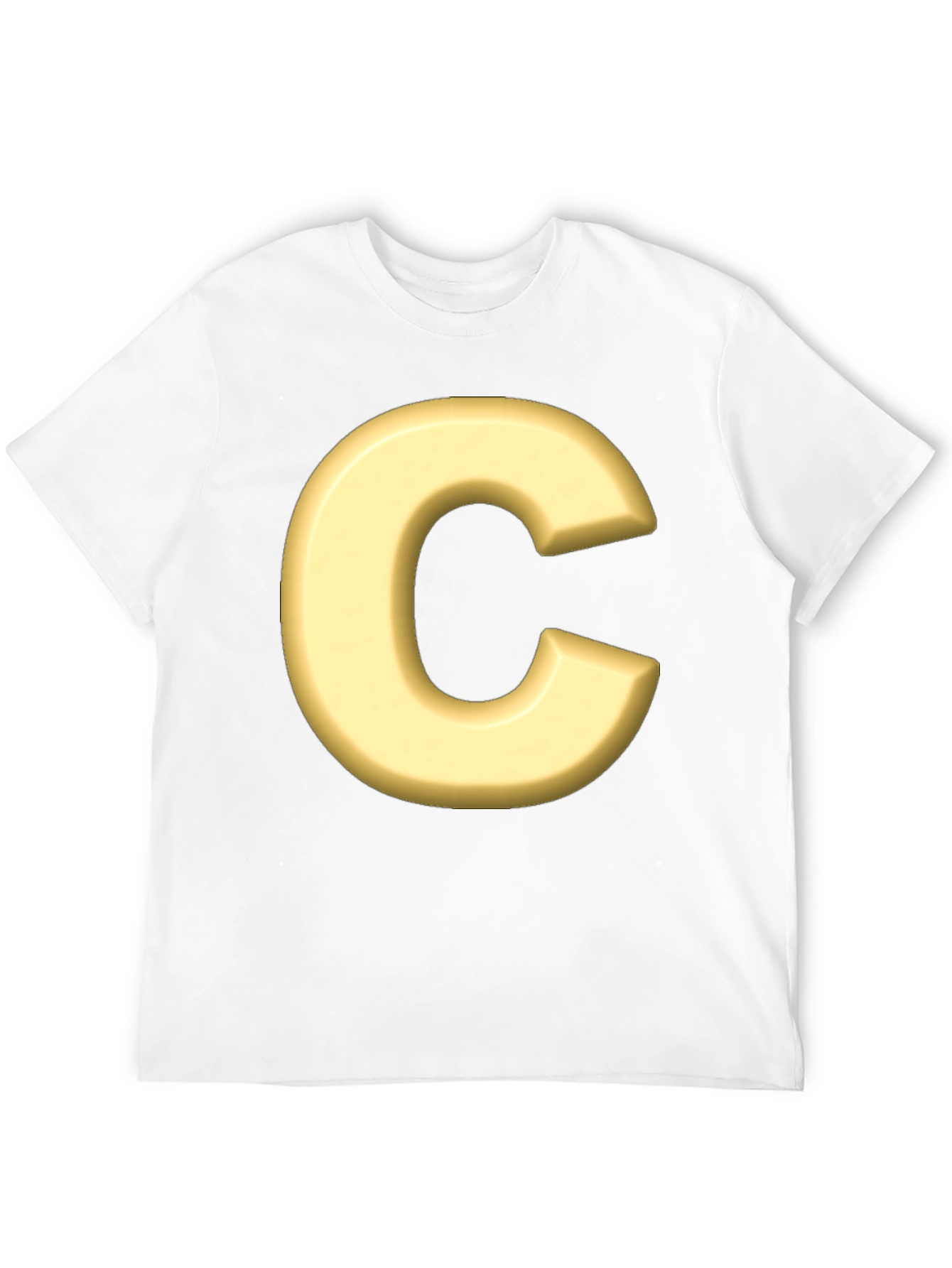 Letter C T-Shirt - Black Cotton Graphic Tee