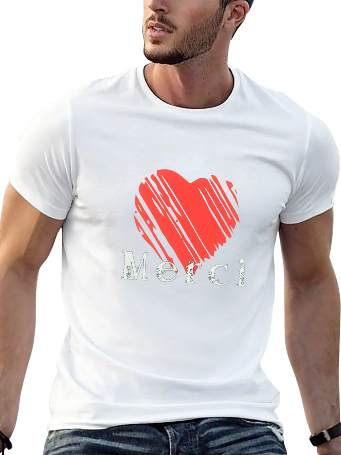 Heart Merci Graphic Tee - Stylish Casual Comfort