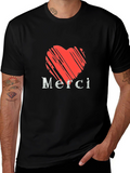 Heart Merci Graphic Tee - Stylish Casual Comfort