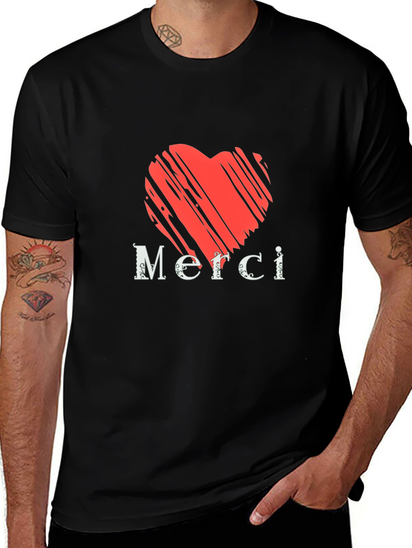 Heart Merci Graphic Tee - Stylish Casual Comfort