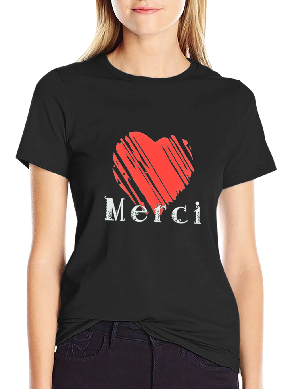 Heart Merci Graphic Tee - Stylish Casual Comfort
