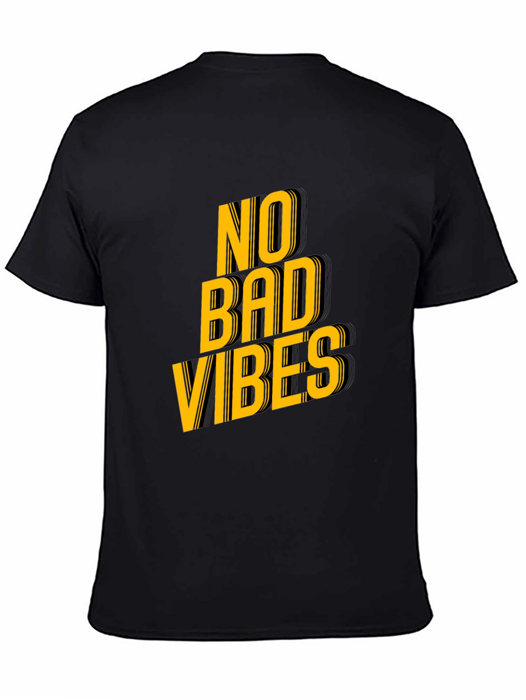 No Bad Vibes Graphic Tee - Trendy Black T-Shirt