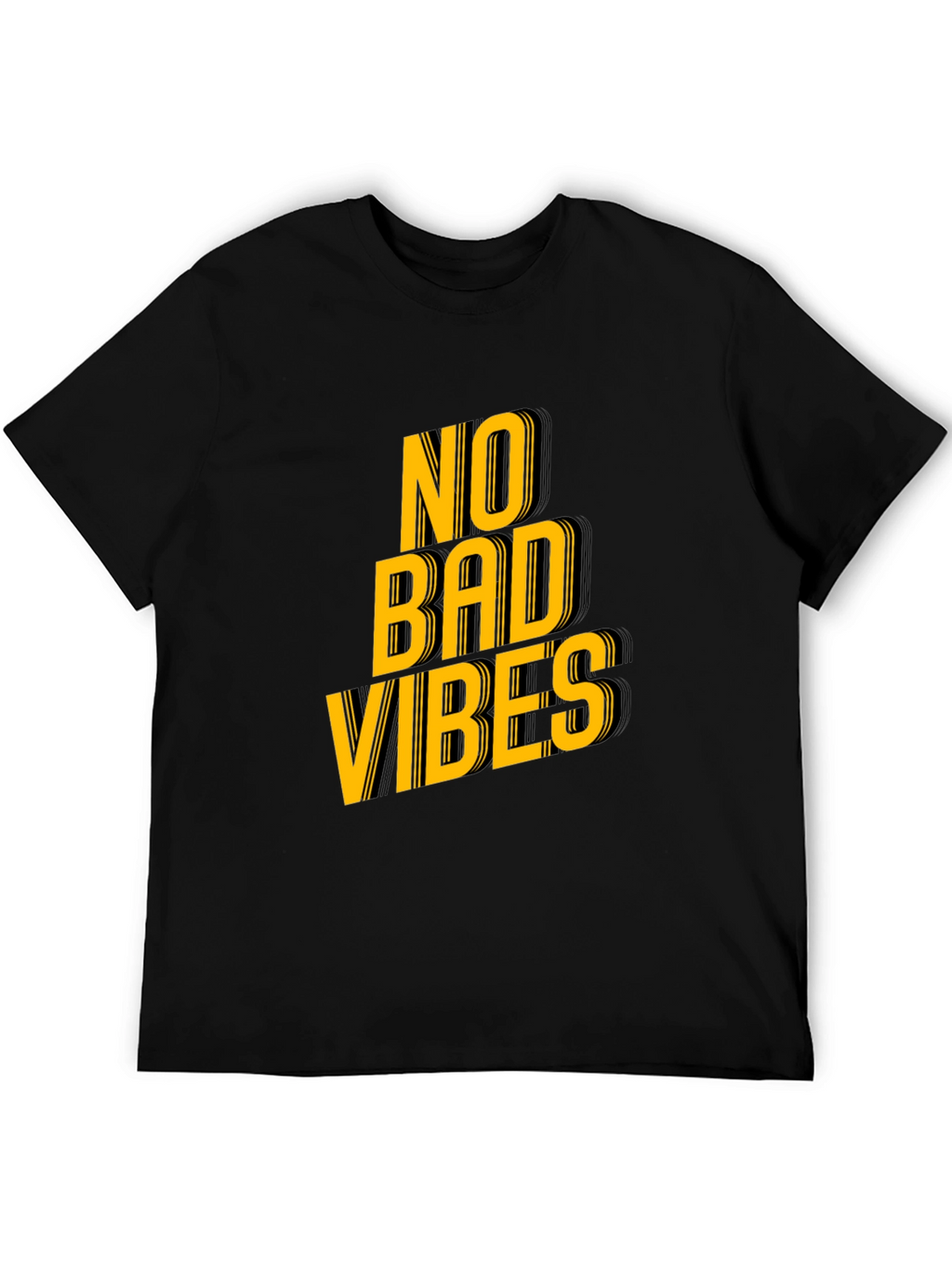 No Bad Vibes Graphic Tee - Trendy Black T-Shirt