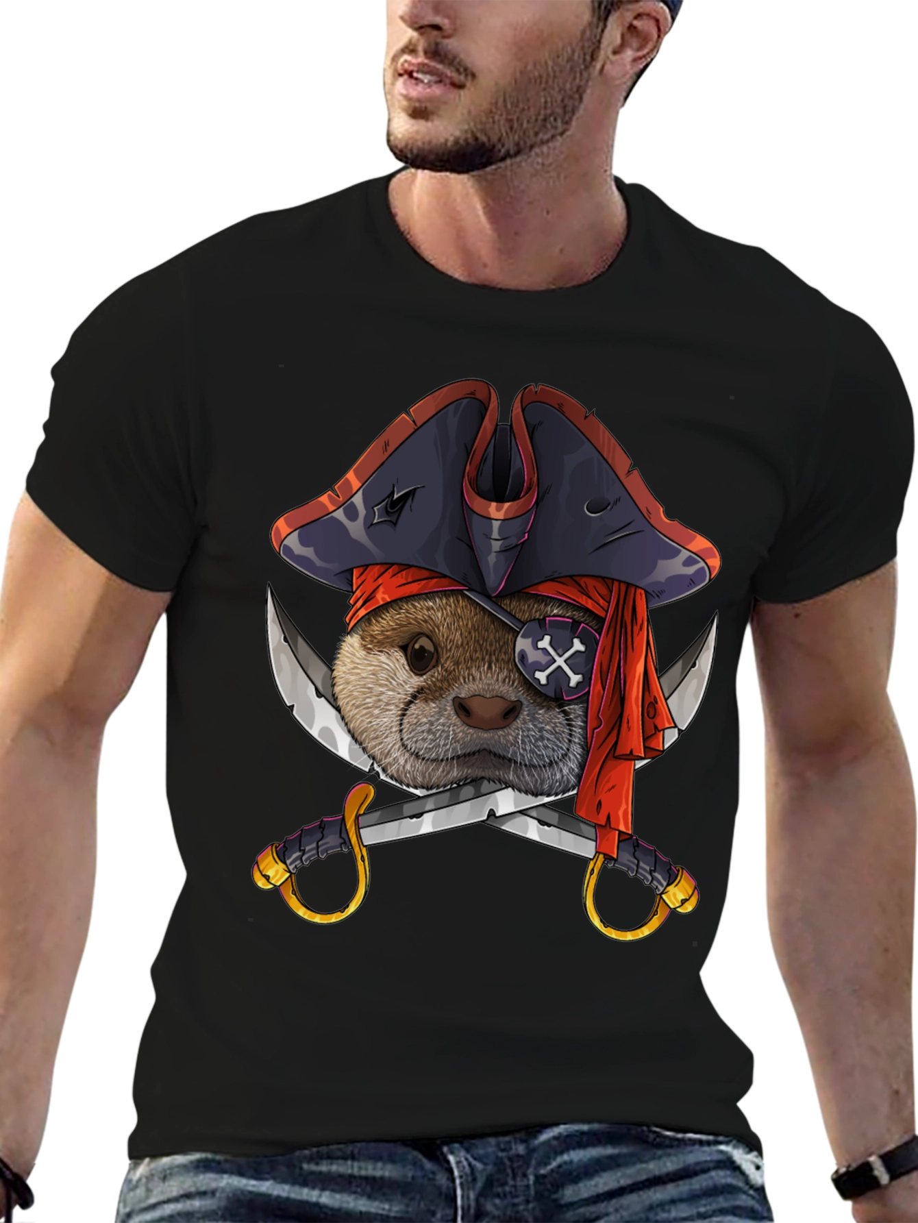 Pirate Otter T-Shirt - Funny Animal Tee