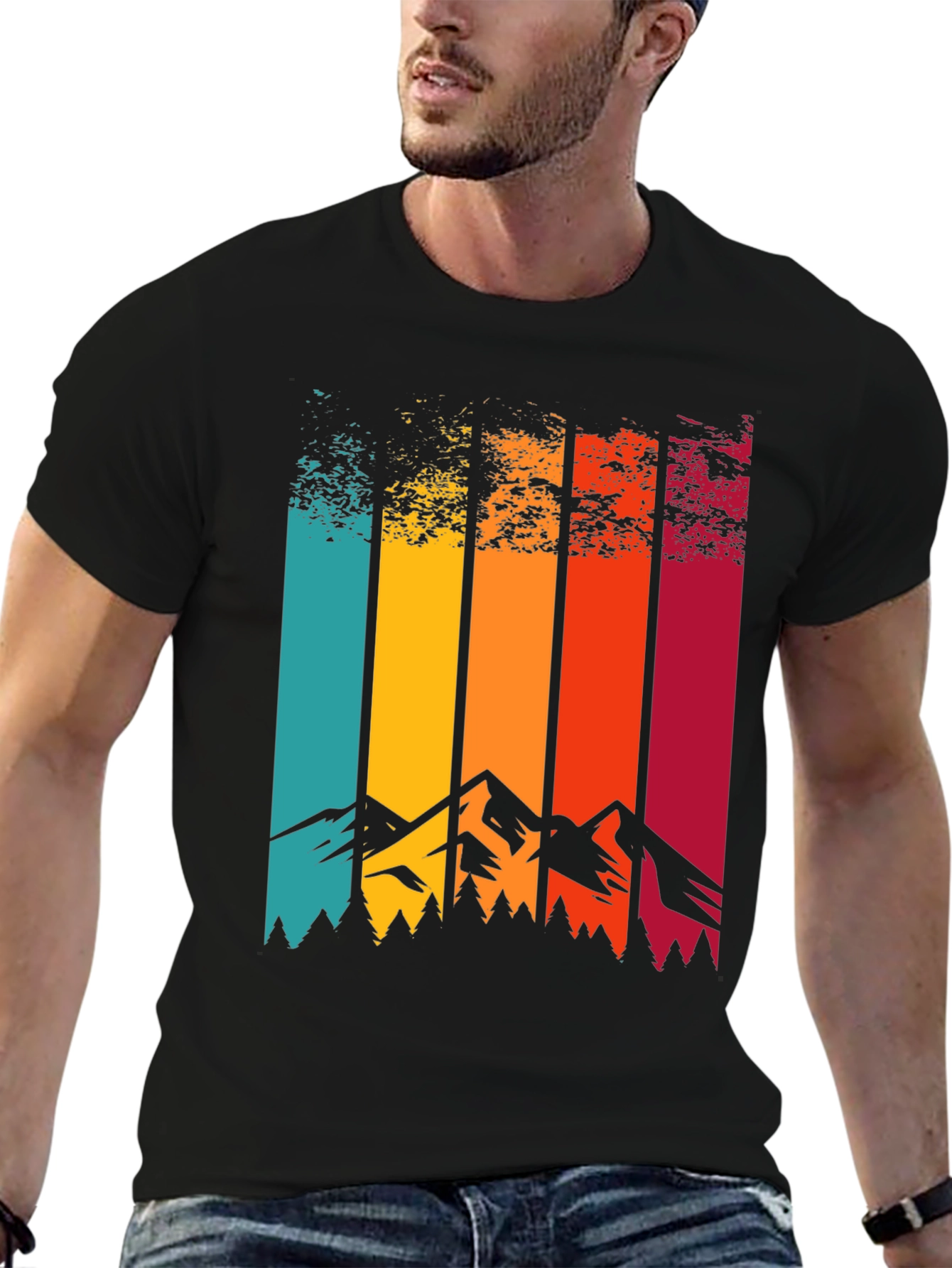 Retro Mountainscape Graphic Tee
